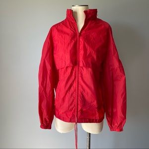 Vintage Red Raincoat with hidden hood